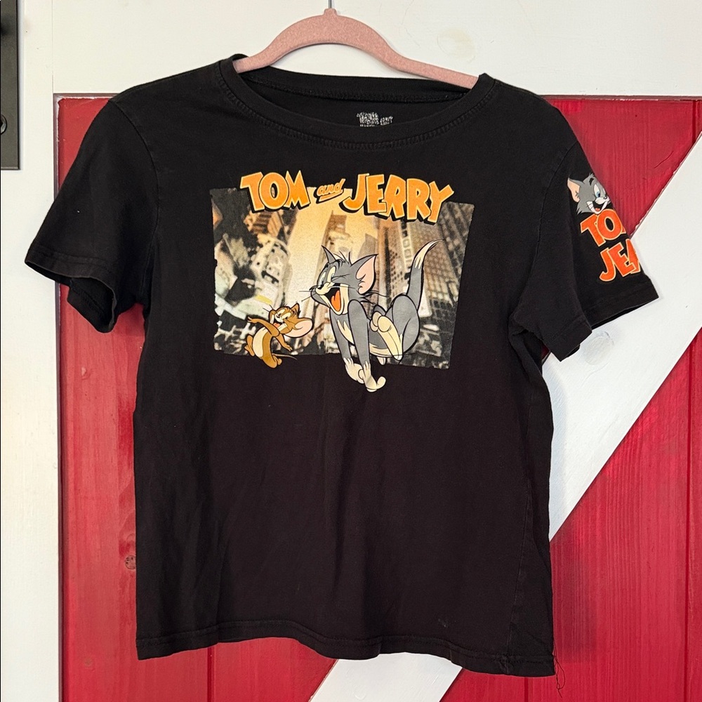 Black Tom and Jerry Graphic T-Shirt